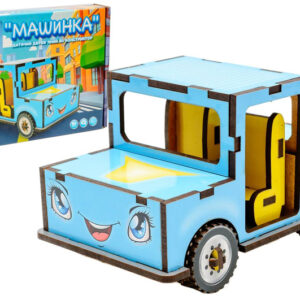 Конструктор Puz-00930 "Машинка" дерев'яний, 43 дет., р. 8,7x14x8,2 см PuzzleOK