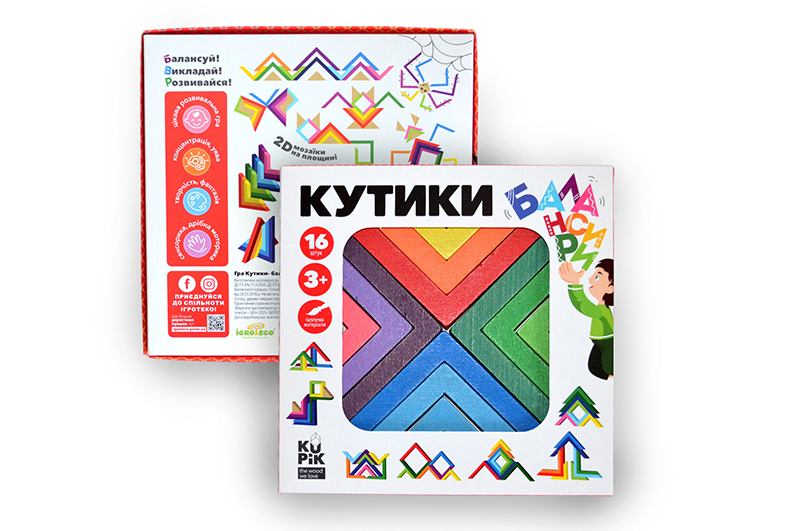 Дерев'яна гра "Кутики-балансири" 16 дет. 900095 IGROTECO