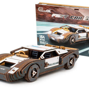 Конструктор Puz-26916 "Fast Car GT" дерев'яний, 164 дет., поліція, розмір моделі 23х6х11 см PuzzleOk