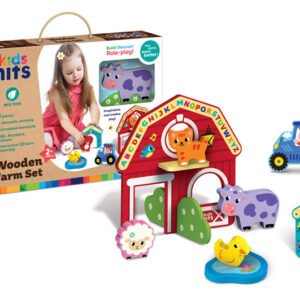 Дерев'яна іграшка Kids hits, KH20/008, набір блоків Ферма, 11 дет. в коробці р. 34*25,5*3,3 см