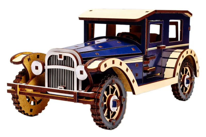 Конструктор Puz-00955 Retro car, дерев'яний PuzzleOK - Зображення 5