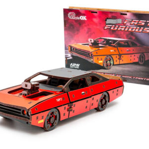 Конструктор Puz-62520 "Fast Furious" дерев'яний, 125 дет., червоний колір, розмір моделі 21х8х5 см PuzzleOk