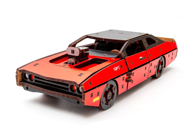 Конструктор Puz-62520 "Fast Furious" дерев'яний, 125 дет., червоний колір, розмір моделі 21х8х5 см PuzzleOk - Зображення 5
