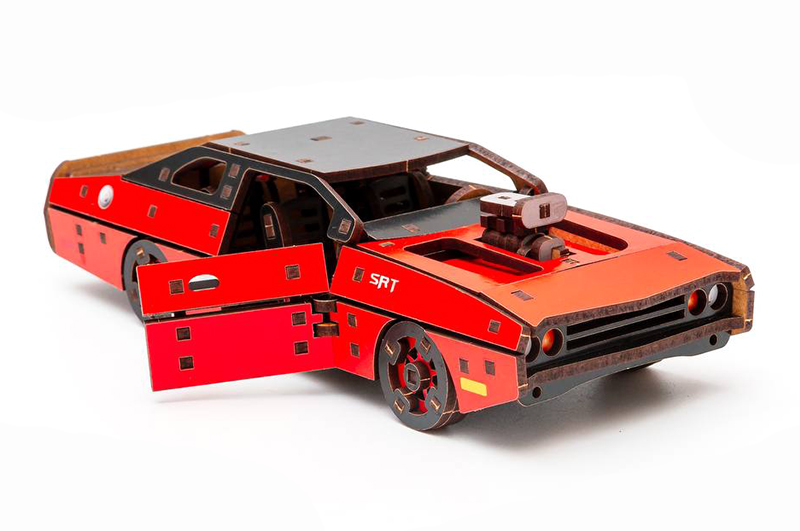 Конструктор Puz-62520 "Fast Furious" дерев'яний, 125 дет., червоний колір, розмір моделі 21х8х5 см PuzzleOk - Зображення 2