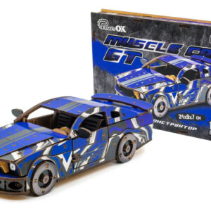 Конструктор "Muscle Car" Puz-00642 дерев'яний, 162 дет., синій колір р. моделі 24*9*7 см PuzzleOk