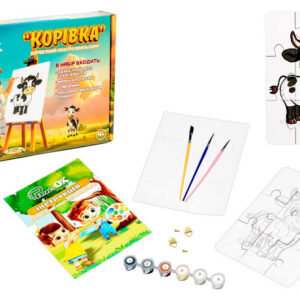 Пазл-розмальовка Puz-22936 "Корівка" А5, дерев'яний PuzzleOK