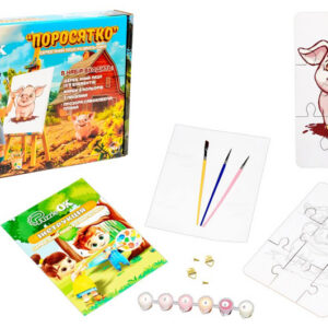 Пазл-розмальовка Puz-22939 "Поросятко" А5, дерев'яний PuzzleOK