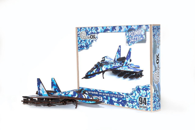 Конструктор Арт-00654 "Міг 29"дерев'яний, 94 дет. р. 34x23см PuzzleOk