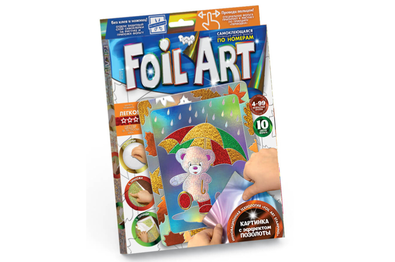 Набір креативної творчості "Аплікація кольоровою фольгою "FOIL ART" FAR-01-01,02,03...10 DANKO - Зображення 8