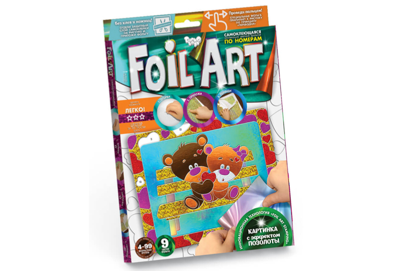 Набір креативної творчості "Аплікація кольоровою фольгою "FOIL ART" FAR-01-01,02,03...10 DANKO - Зображення 7