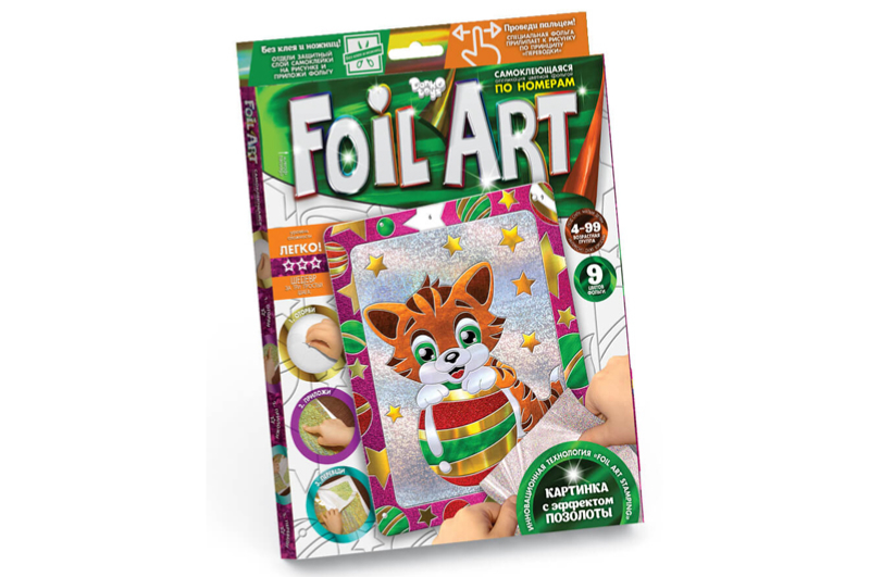 Набір креативної творчості "Аплікація кольоровою фольгою "FOIL ART" FAR-01-01,02,03...10 DANKO - Зображення 4