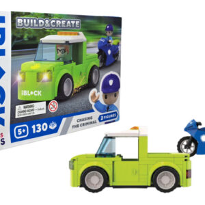Конструктор KH41/003/4 IBLOCK JUNIOR 130 дет., Police Motorbike in Pursuit короб. 24x16x6 см Kids hits