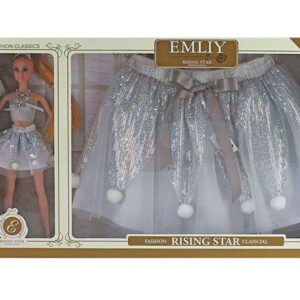 Лялька "Emily" QJ069A в наборі спідничка для дитини, коробка 60,5*6,5*33,2 см