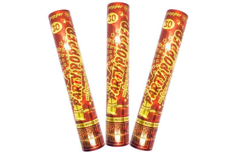 Хлопавка пневматична 20785 " Party Popper" кольорове конфеті 30 см. (1шт.)