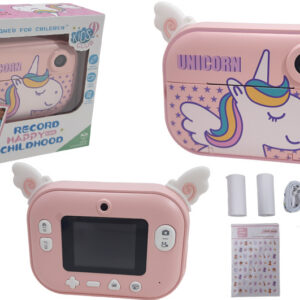 Фотоапарат з принтером "Unicorn" 2 камери (основна і фронтальна), MicroSD 32GB (в комплекті), USB,  відео 1080P, в коробці р.16*15,5*6см