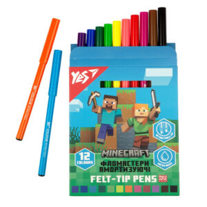 Фломастери 650582 12 кольорів "Minecraft", амортизуючі Yes
